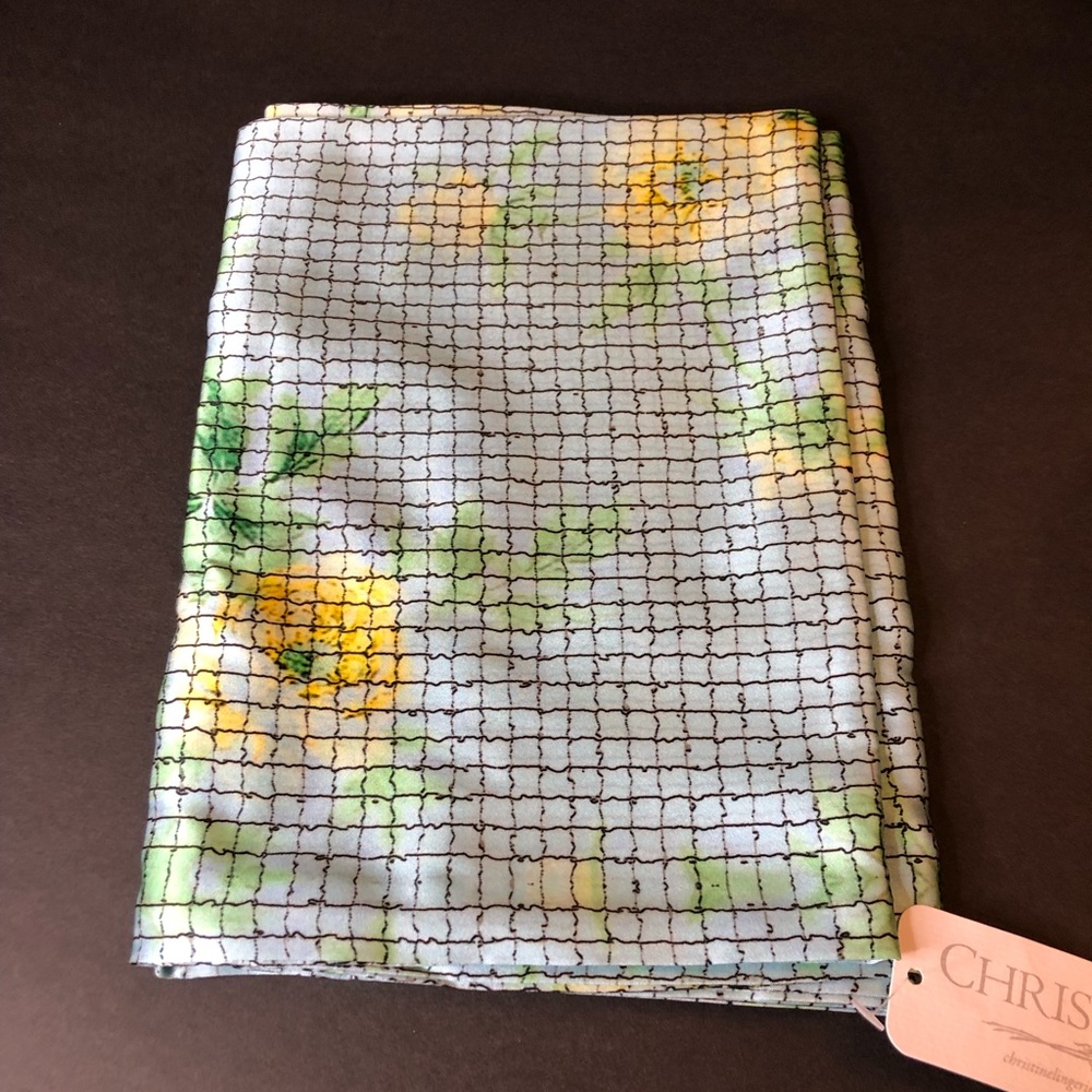 Christine L 42”x W 10” silk scarf